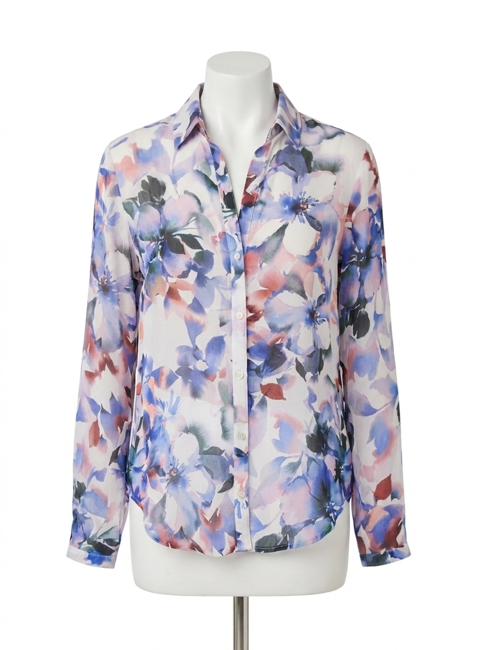 NEW BELLA DAHL clean front hipster shirt in magnolia bloom print